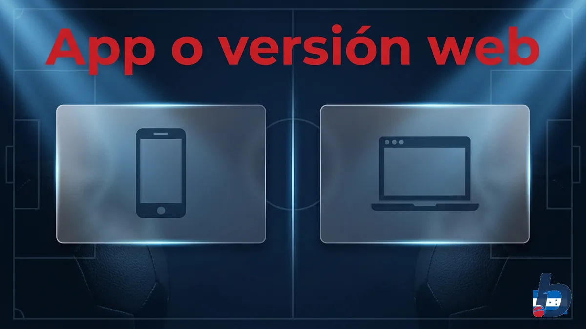 Comparación visual entre usar la app y la versión web de Betcris en Honduras