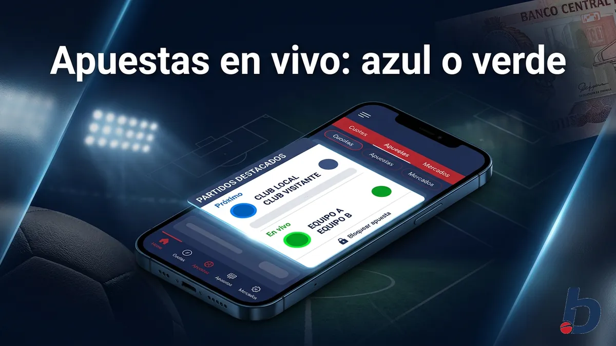 Íconos azul y verde de apuestas en vivo en Betcris Honduras, con opción de bloquear la apuesta