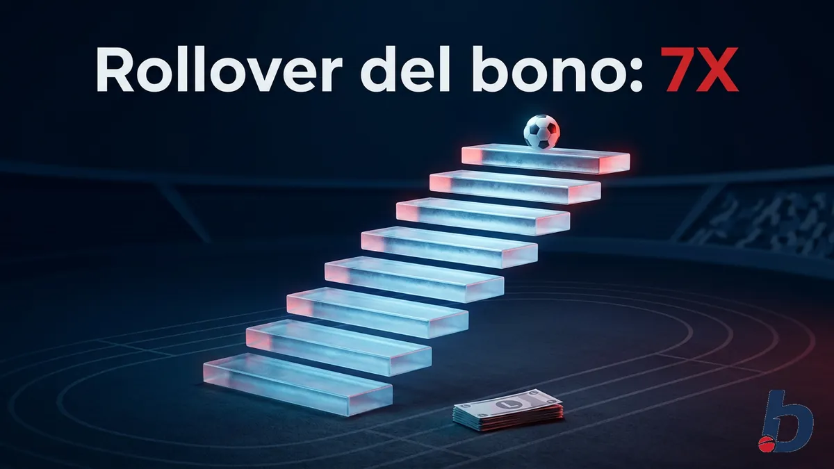 Escalera visual del rollover 7X del bono deportivo de Betcris en Honduras