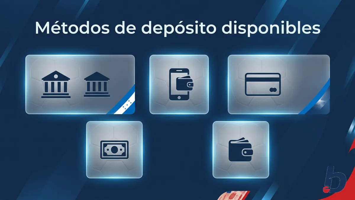 Comparación de métodos de depósito disponibles en Betcris Honduras en tarjetas visuales