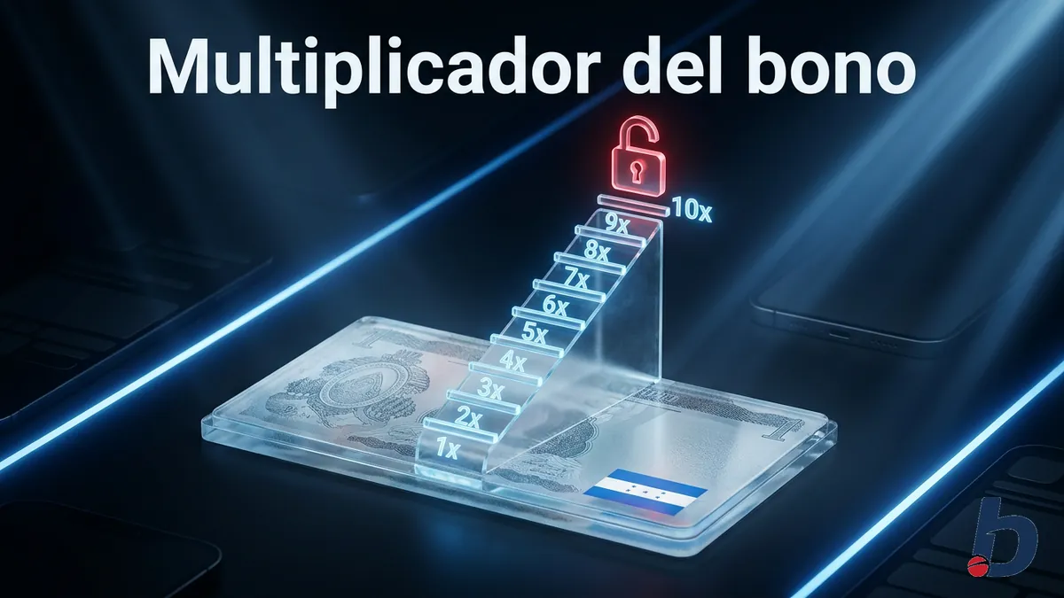 Ilustración del rollover del bono en Betcris Honduras: cuánto hay que apostar antes de retirar la ganancia