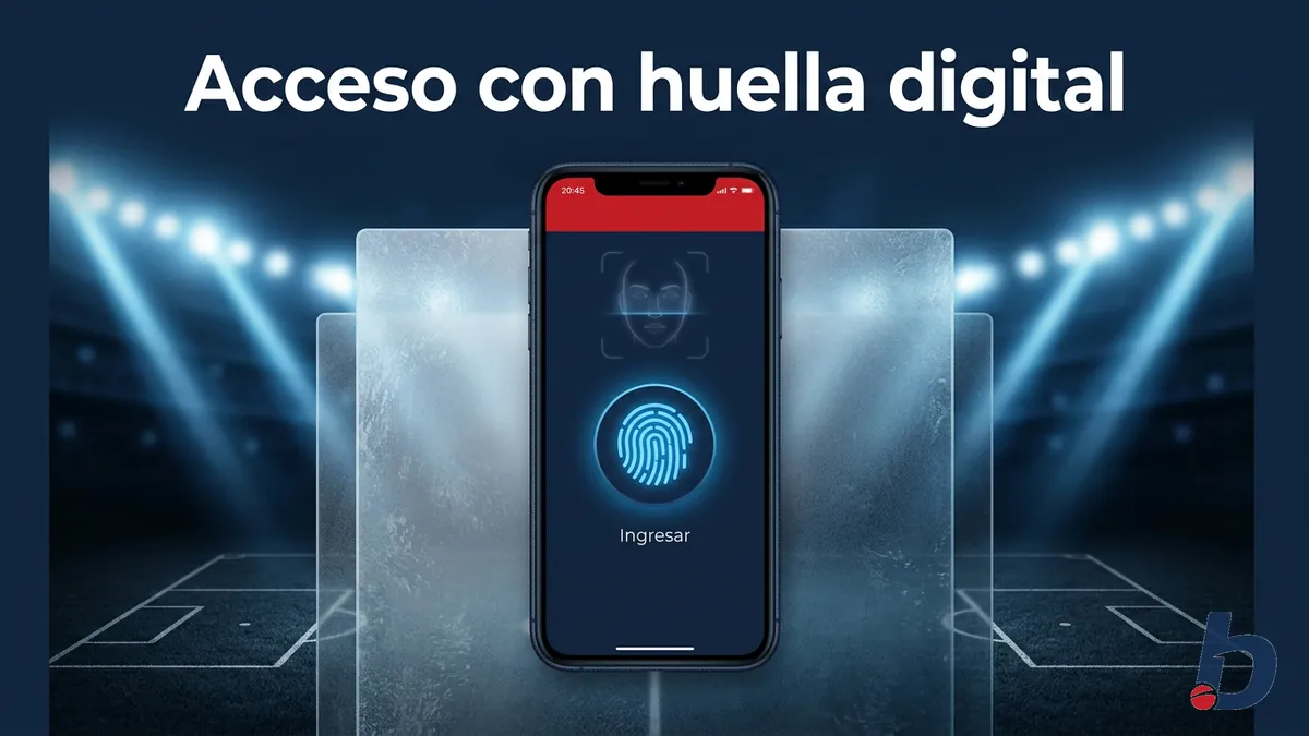 Celular con escáner de huella digital para iniciar sesión en la app de Betcris Honduras