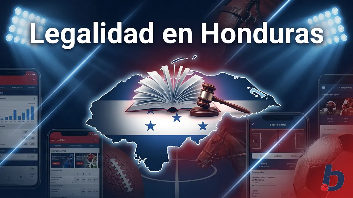 Mazo de justicia sobre el mapa de Honduras que representa el vacío legal de las apuestas en línea