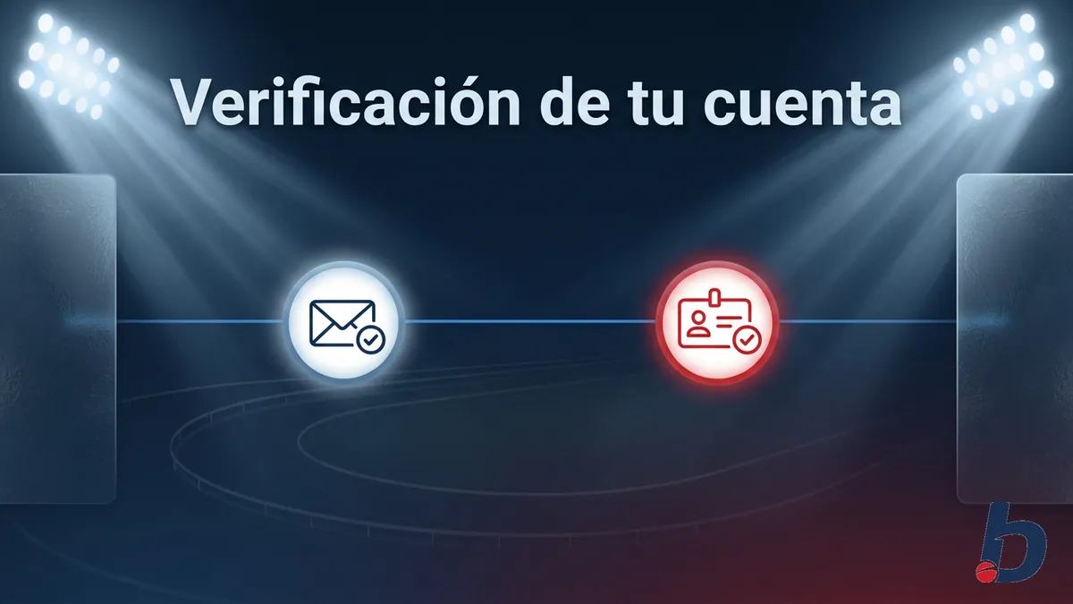 Línea de tiempo mostrando la confirmación de correo y la verificación de identidad en Betcris Honduras